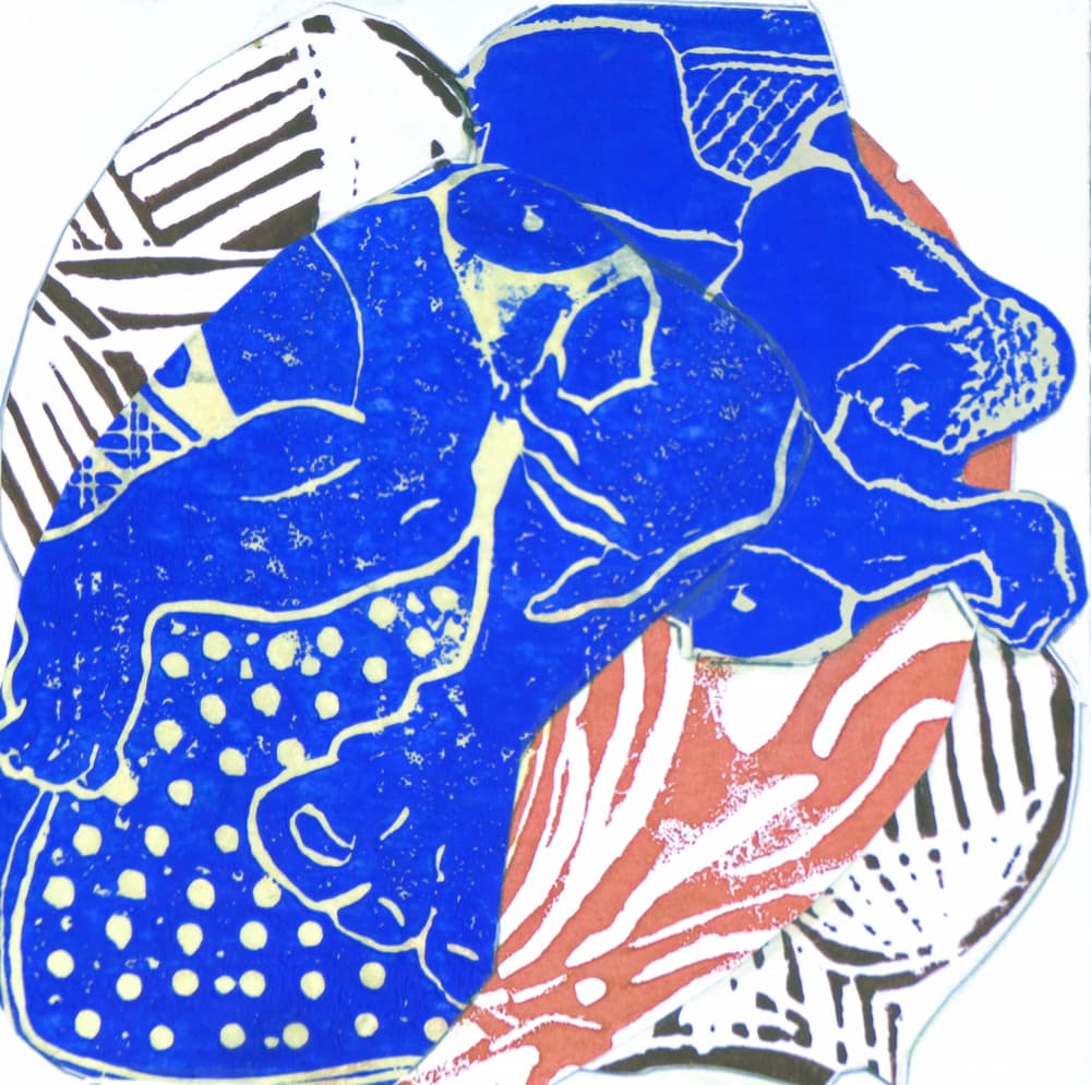 Abstract Blue Figure by Pascal Marlin — canvas wall art