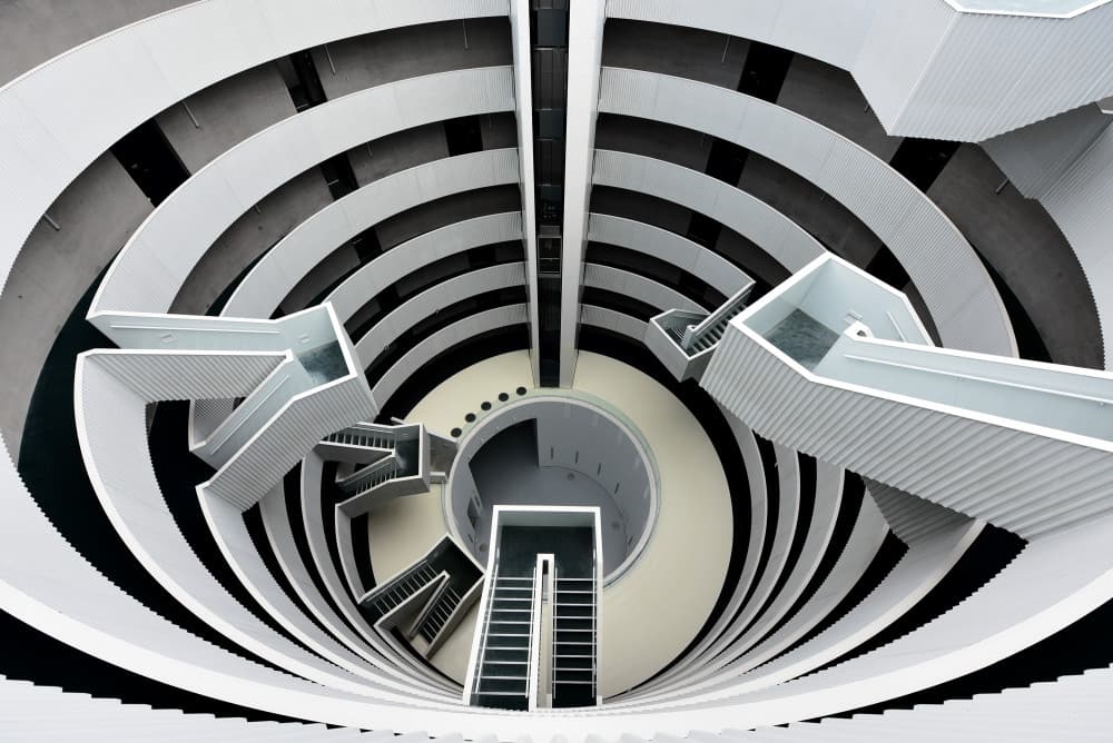 Modern Spiral Architecture by Jorge Pimenta — canvas wall art