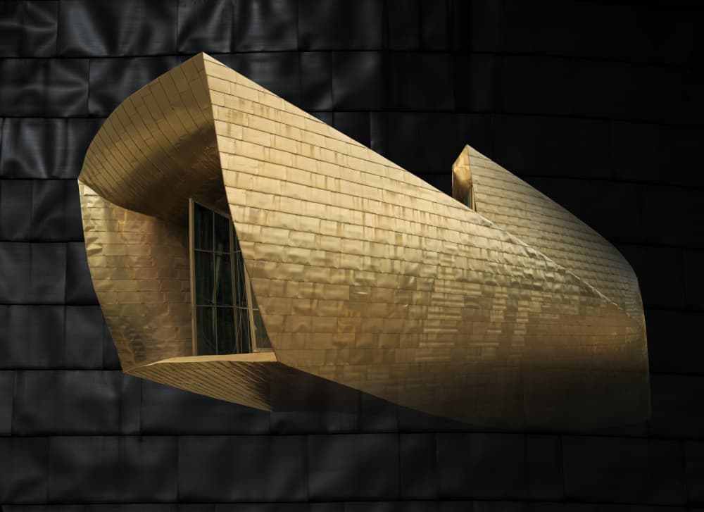 Curved Golden Facade by Erhard Batzdorf — canvas wall art