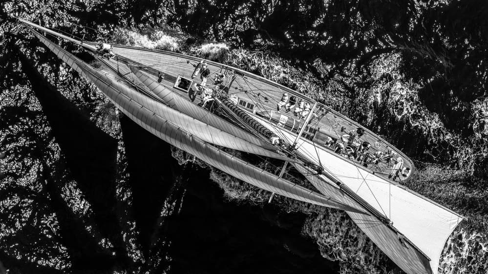 Overhead Classic Yacht by Marc Pelissier — canvas wall art