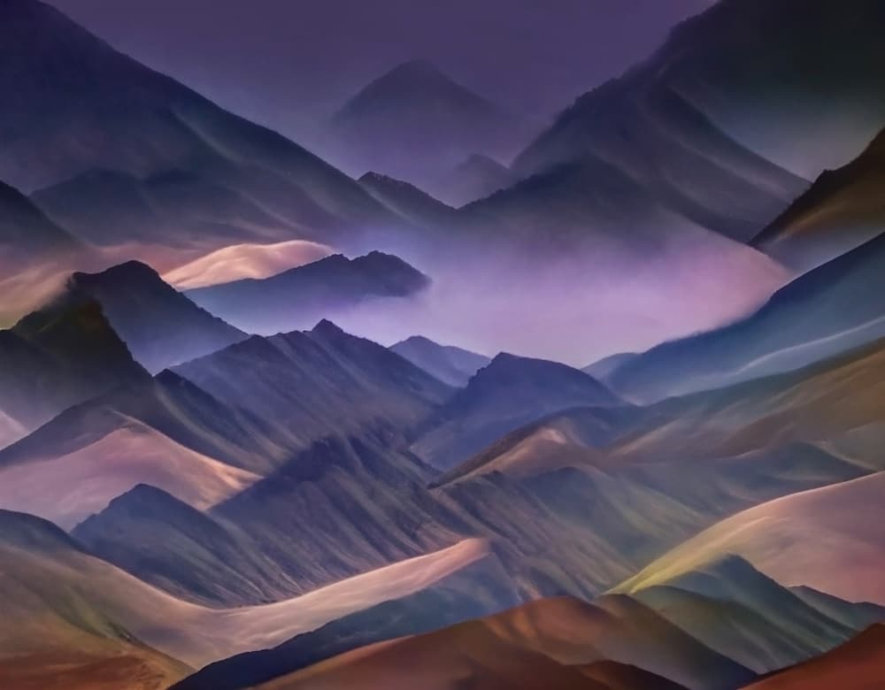 Dreamy Mountain Layers by Robin Wechsler — canvas wall art