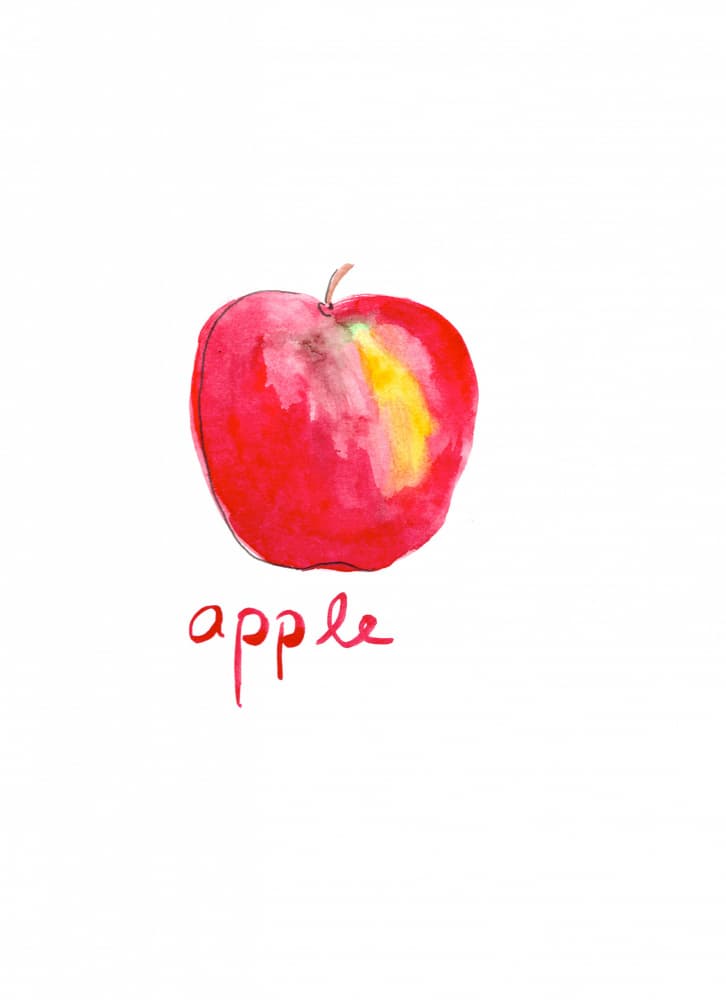 Watercolor Red Apple by Christine Lindstrom — canvas wall art