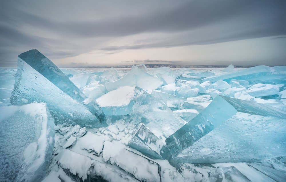 Serene Blue Ice by Vasily Iakovlev — canvas wall art