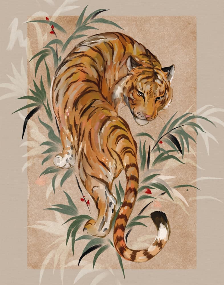 Majestic Tiger in Bamboo by Josie George — canvas wall art