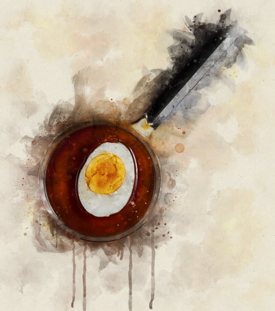 Watercolor Egg Curry by Razvan Bulus — canvas wall art