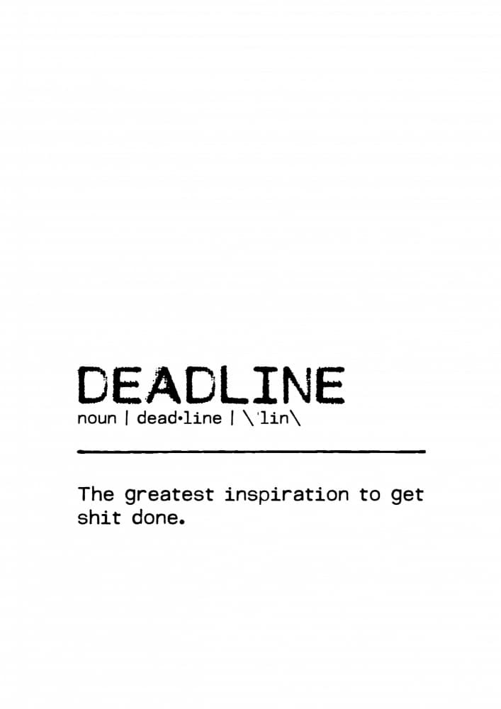 Deadline Definition Quote by Orara Studio — canvas wall art