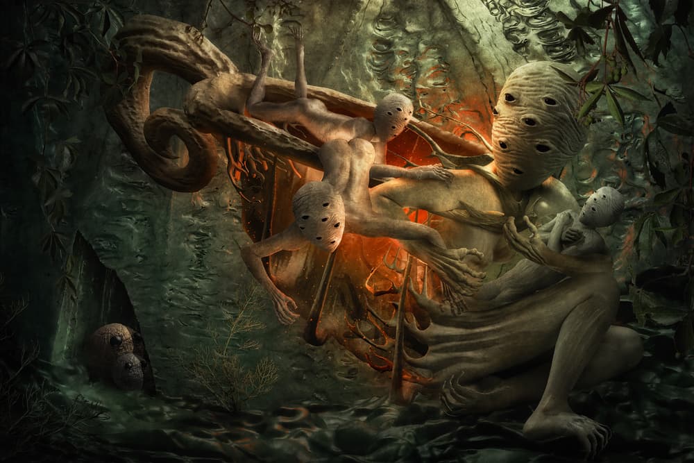Primal Forest Spirits by Christophe Kiciak — canvas wall art