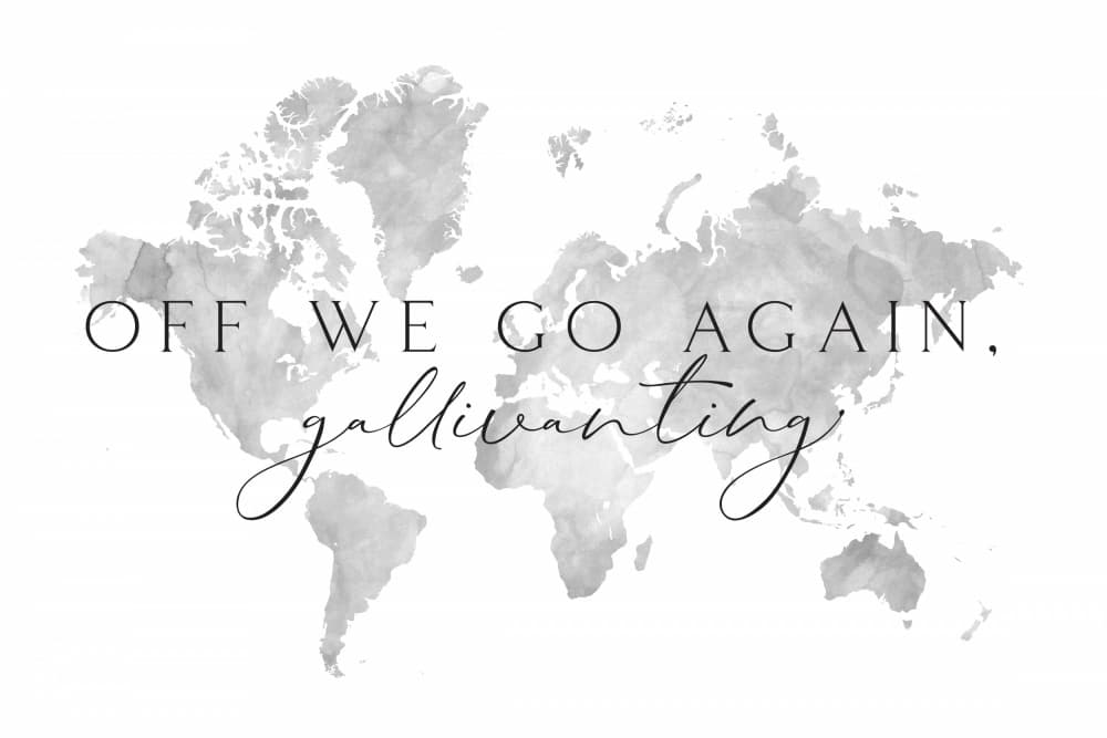 Gallivanting World Map by Rosana Laiz Blursbyai — canvas wall art