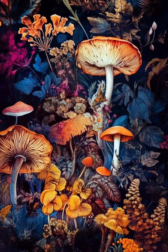 Enchanted Mushroom Forest by Justyna Jaszke — canvas wall art