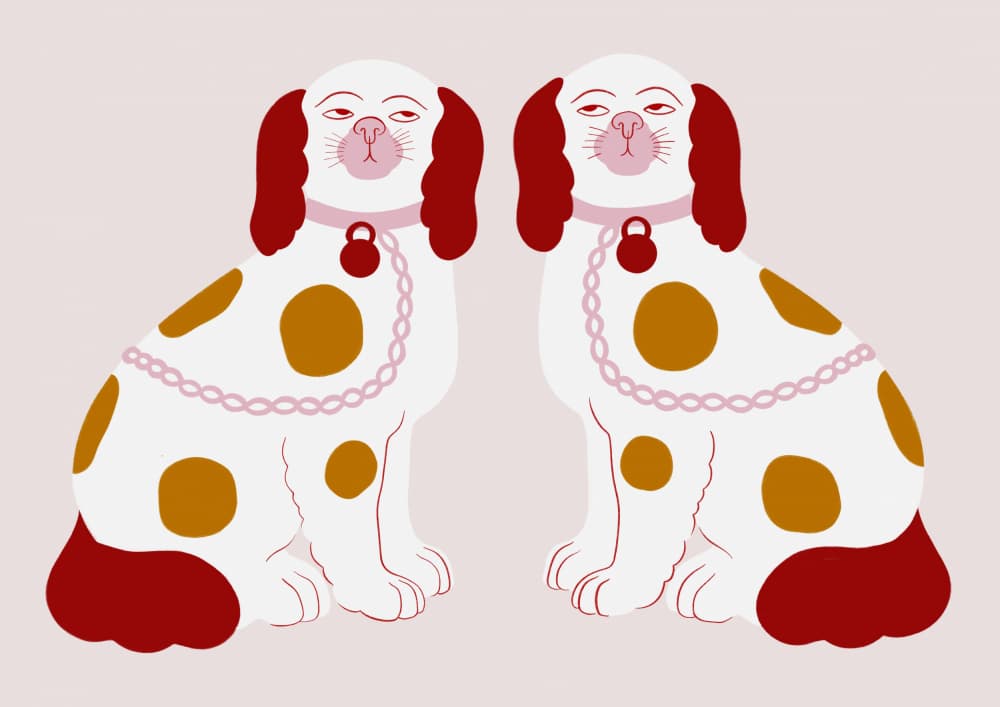 Regal Dog Pair by Ida Alvarsson — canvas wall art