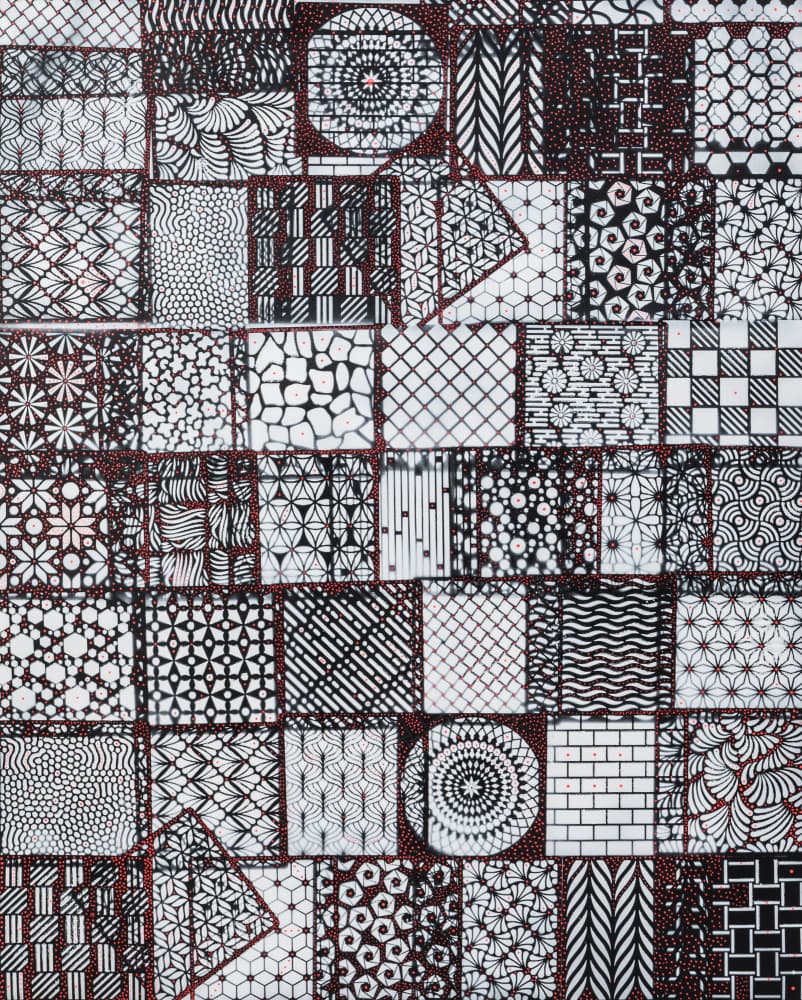 Monochrome Pattern Grid by Lorenzo A Roe — canvas wall art