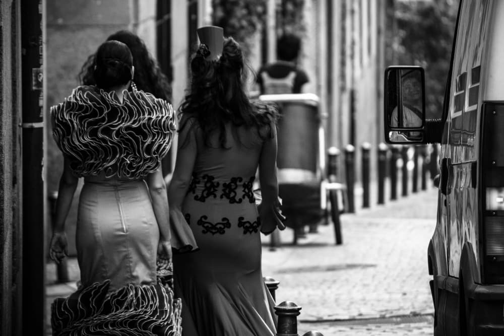 Flamenco Style City Walk by Alejandro Marcos — canvas wall art
