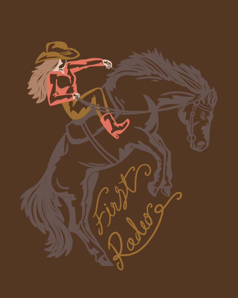 First Rodeo Cowgirl by Nikita Jariwala — canvas wall art