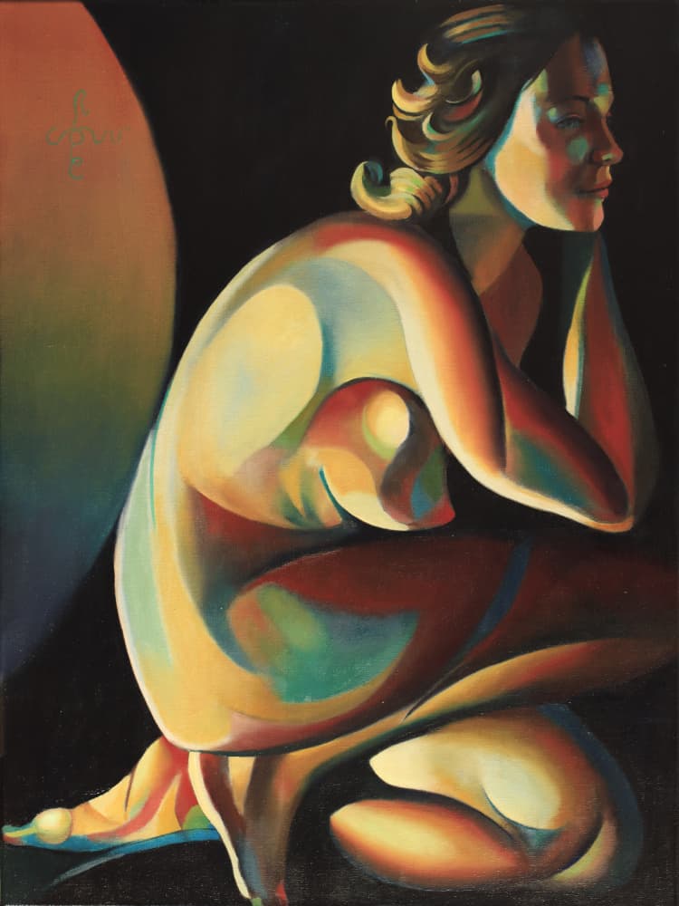 Vibrant Nude Figure by Corné Akkers — canvas wall art