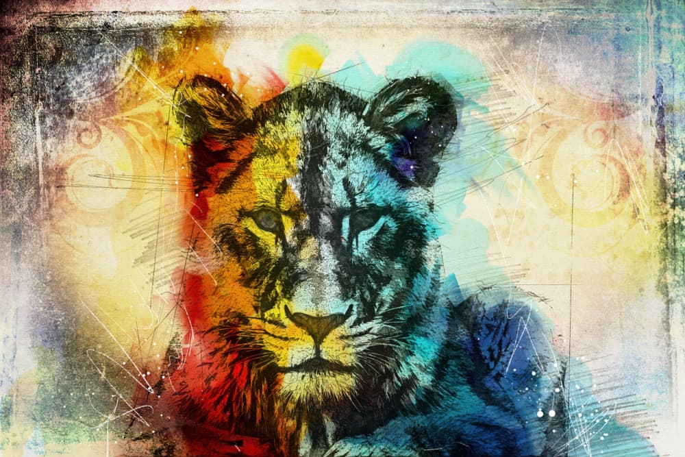 Lion 10 by Rafal Kulik — canvas wall art