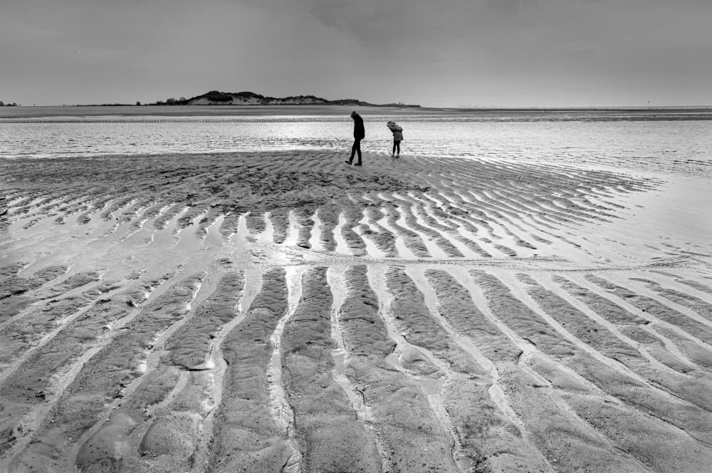 Beach Patterns Walk by Roswitha Schleicher-Schwarz — canvas wall art
