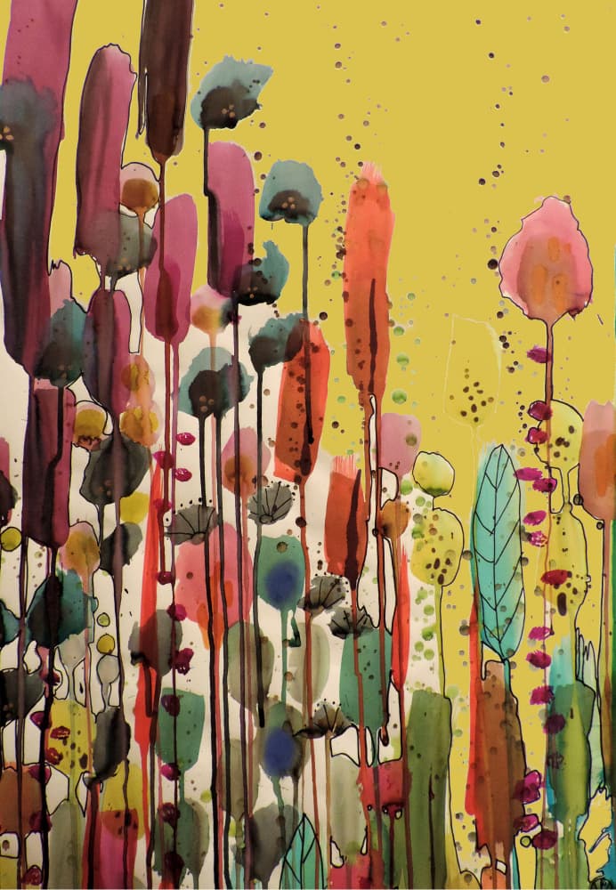Vibrant Floral Abstract by Sylvie Demers — canvas wall art