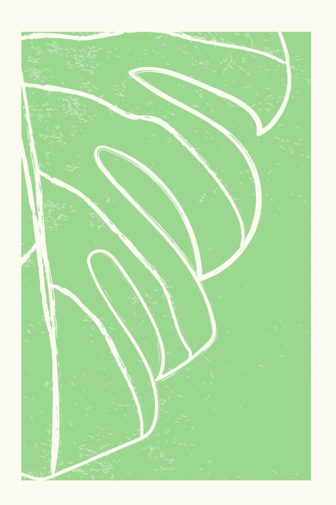 Monstera Leaf Outline by jay stanley — canvas wall art