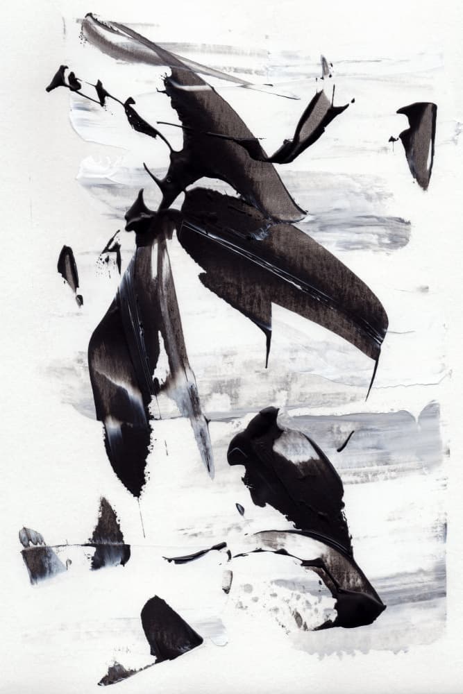 Monochrome Dynamic Brushstrokes by uplusmestudio — canvas wall art