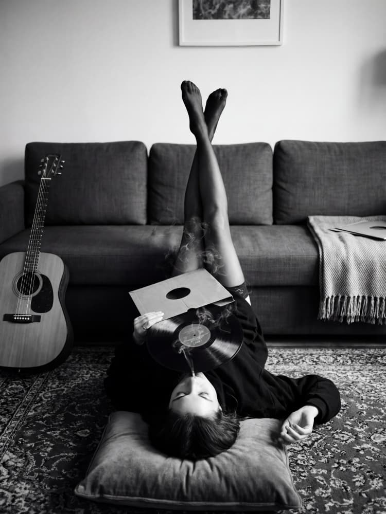 Legs Up Vinyl Moment by Andreas Magnusson — canvas wall art