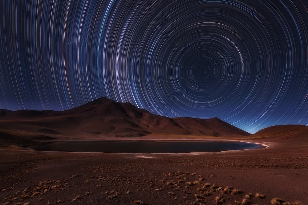 Cosmic Desert Star Trails by Adhemar Duro — canvas wall art