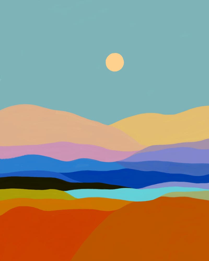 Vibrant Desert Layers by CATS AND DOTZ — canvas wall art