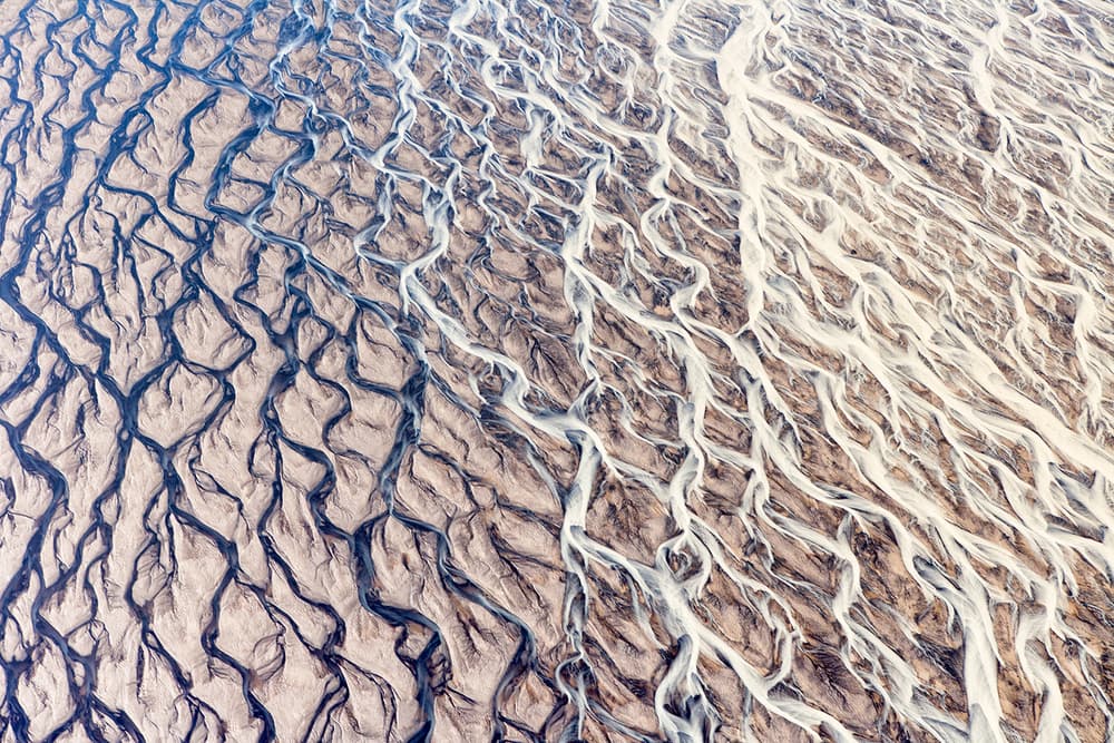 Braided River Delta Aerial by Joan Gil Raga — canvas wall art