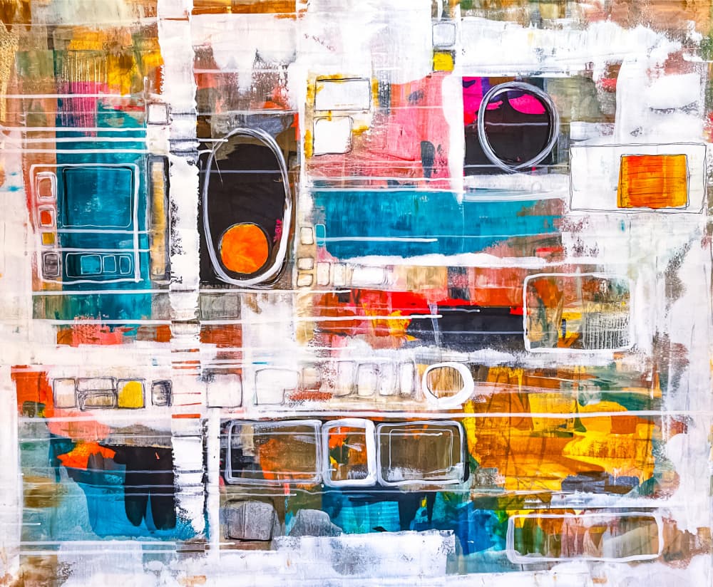 Vibrant Abstract Forms by Owe Emfestav — canvas wall art