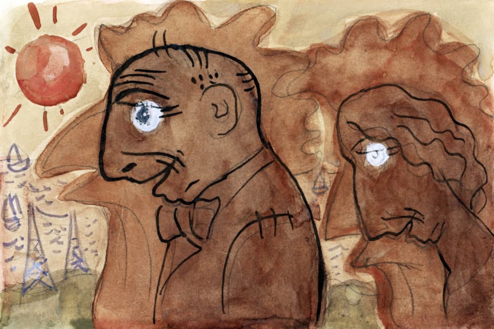 Caricature of Leo Gestel and His Wife (ca. 1891–1941) By Leo Gestel by Leo Gestel — canvas wall art