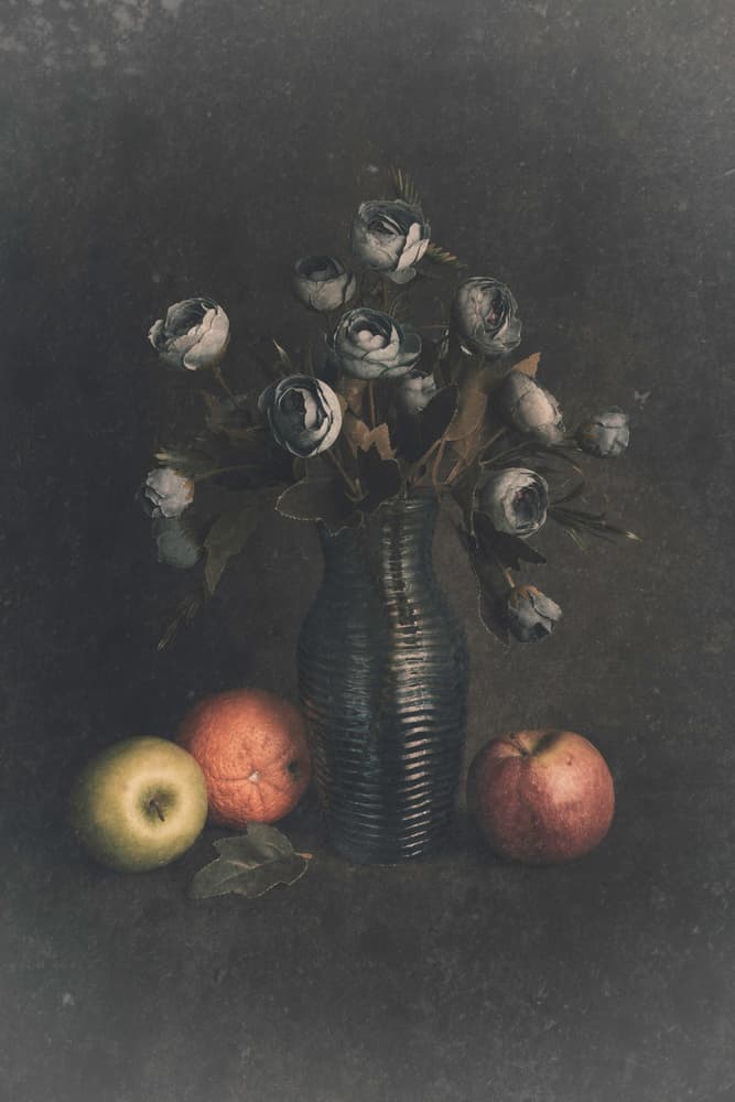 Moody Floral Still Life by Cicek Kiral — canvas wall art