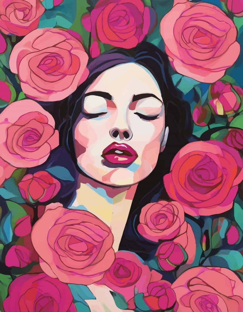 Pink Rose Serenity by Uma Gokhale — canvas wall art