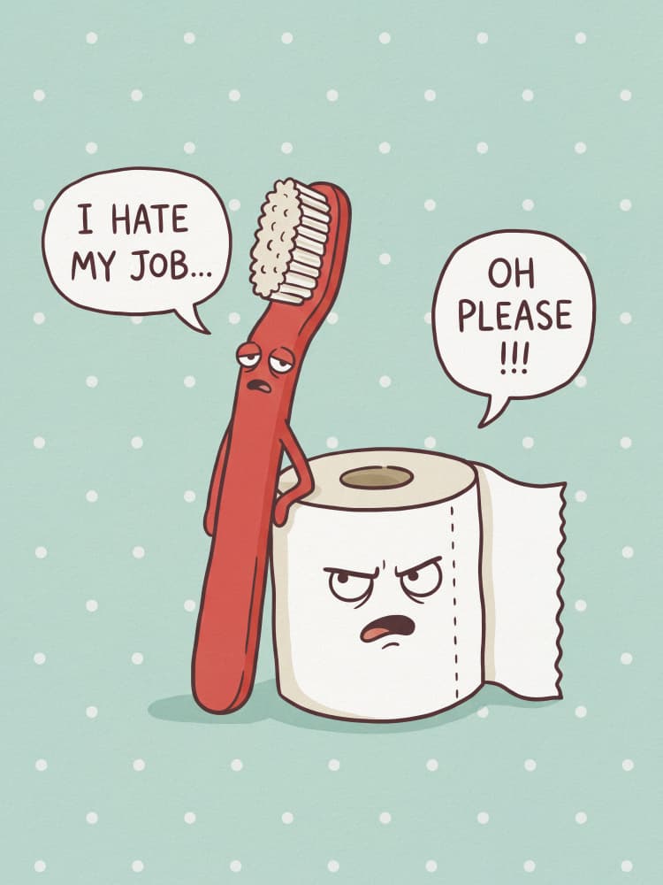 Grumpy Bathroom Talk by Andreas Magnusson — canvas wall art