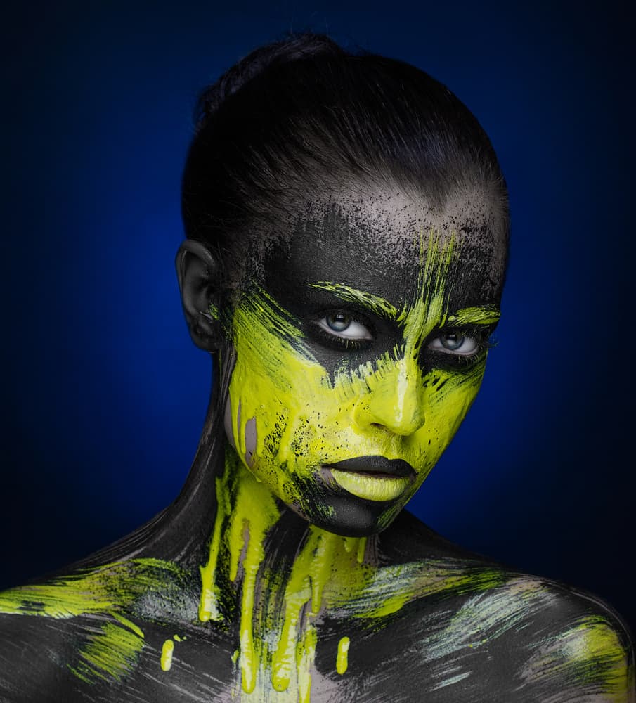 Bold Neon Paint Portrait by HIM — canvas wall art
