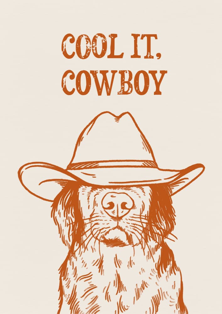 Cool It Cowboy Dog by Tara Royle — canvas wall art