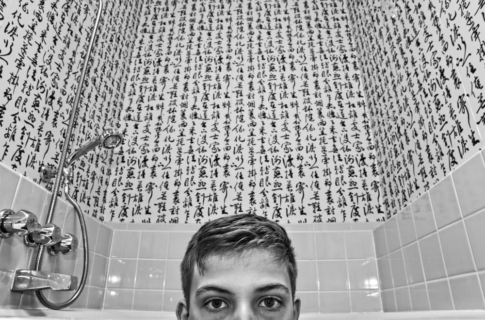 Eyes Above The Calligraphy by Mike Melnotte — canvas wall art