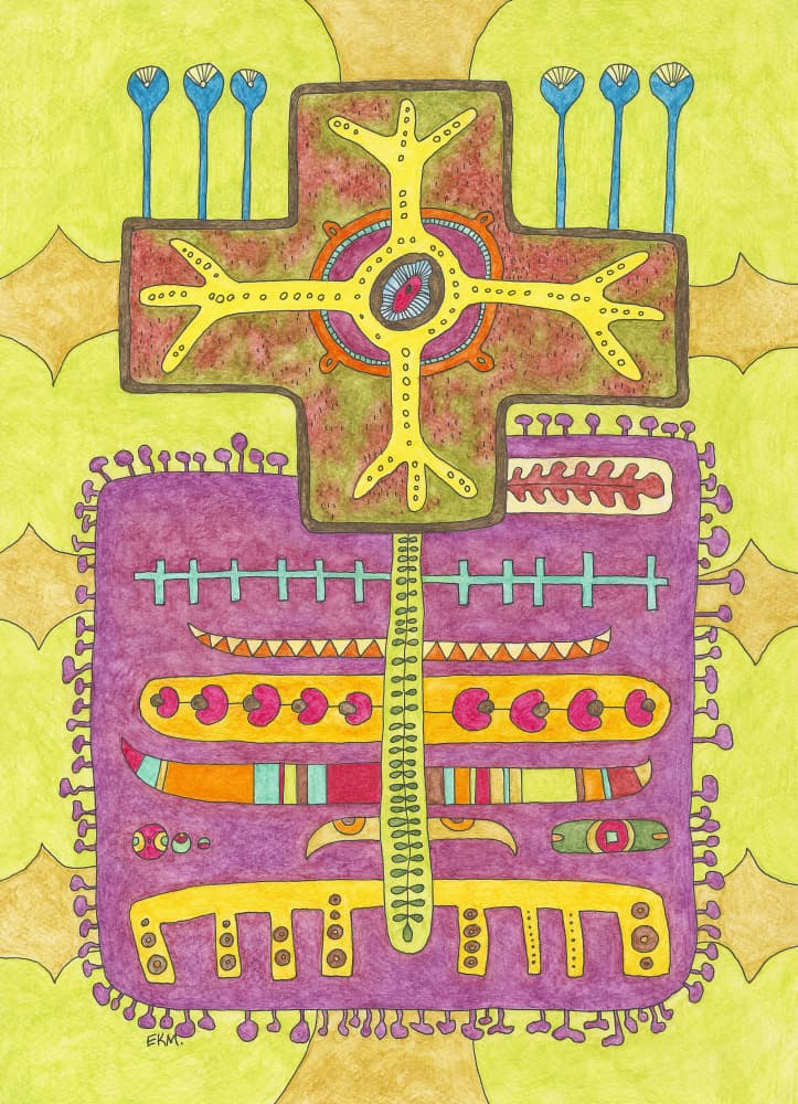 Vibrant Organic Abstract Structure by Elena Khomutova-Miller — canvas wall art