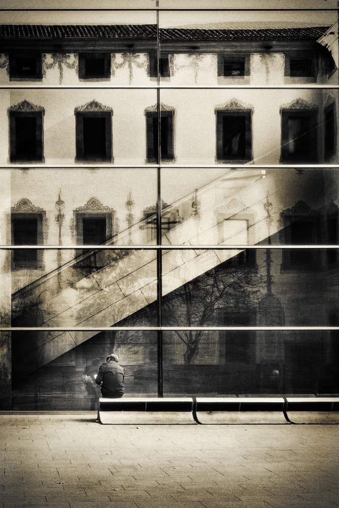 Urban Reflection Solitude by Toni Guerra — canvas wall art