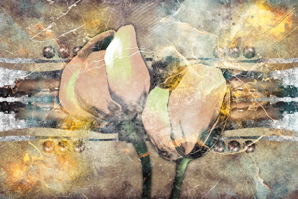 Antique Floral Grunge by Rafal Kulik — canvas wall art