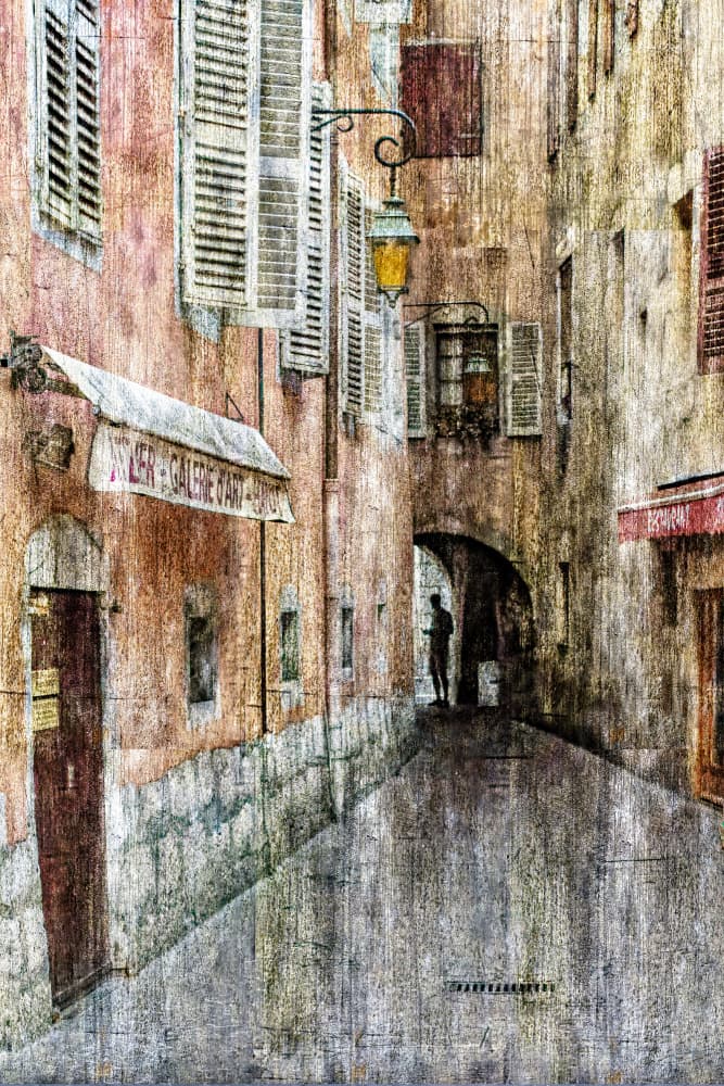 Charming Old Town Alley by Isabelle DUPONT — canvas wall art