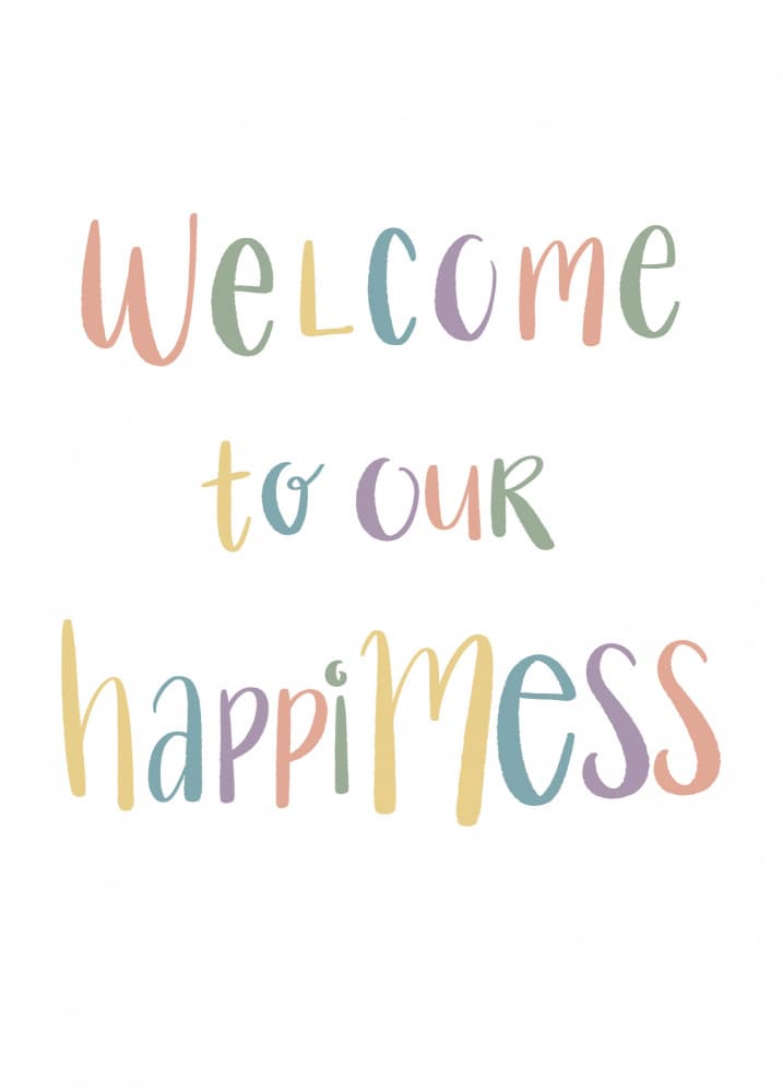 Welcome Happiness Quote by Aminah Eleonora — canvas wall art