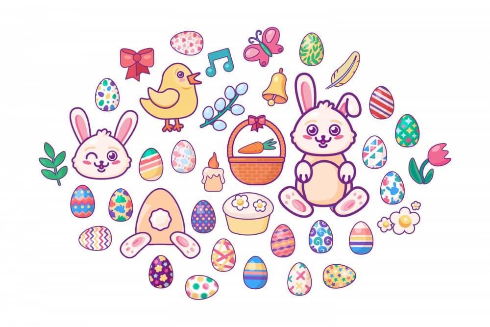 Playful Easter Friends by Marika Barsrsind — canvas wall art
