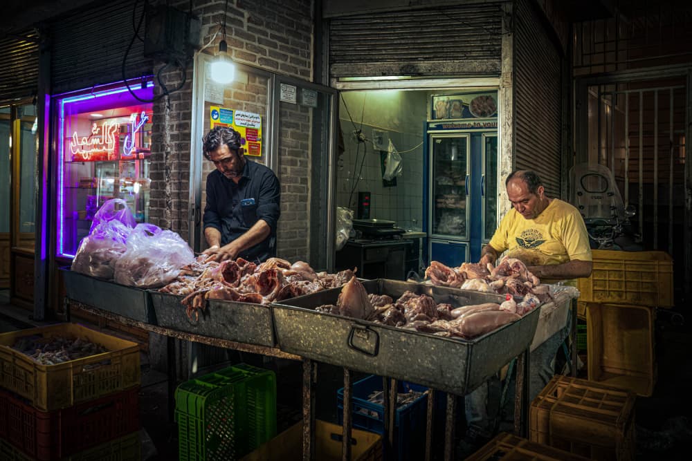 Night Market Butchers by Marco Tagliarino — canvas wall art