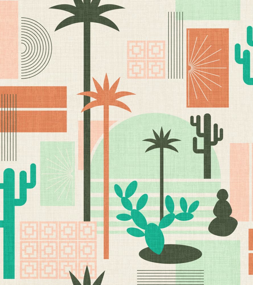 Midcentury Desert Oasis by Alexandra Weise — canvas wall art