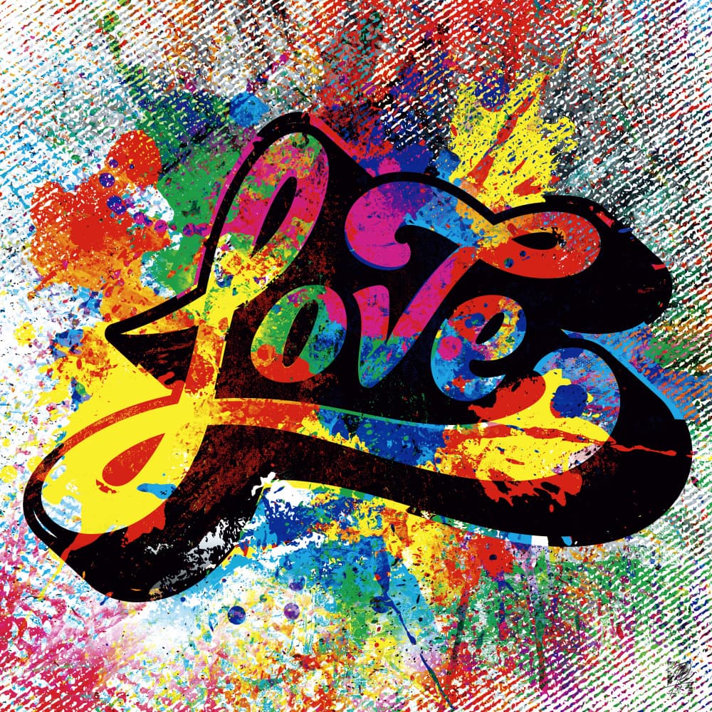 Colorful Love Splatter by Osvaldo Russo — canvas wall art