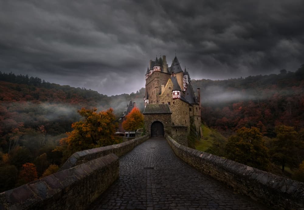 Misty Autumn Castle by Larry Deng APA — canvas wall art