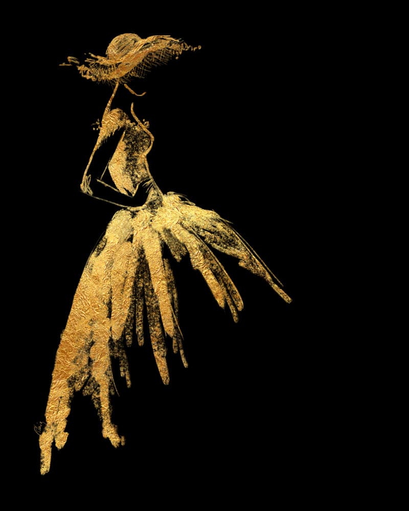 Elegant Golden Woman by Rosana Laiz Blursbyai — canvas wall art