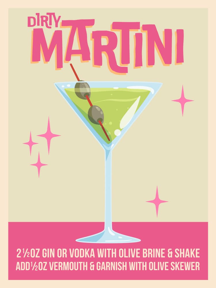 Classic Dirty Martini by WallChart Art Studio — canvas wall art