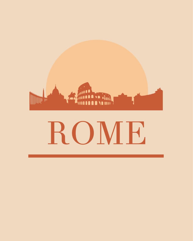 Rome Sunset Silhouette by Emiliano Deificus — canvas wall art