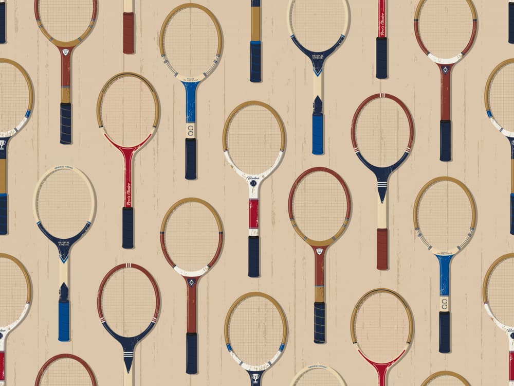 Vintage Tennis Rackets by Alexandra Weise — canvas wall art