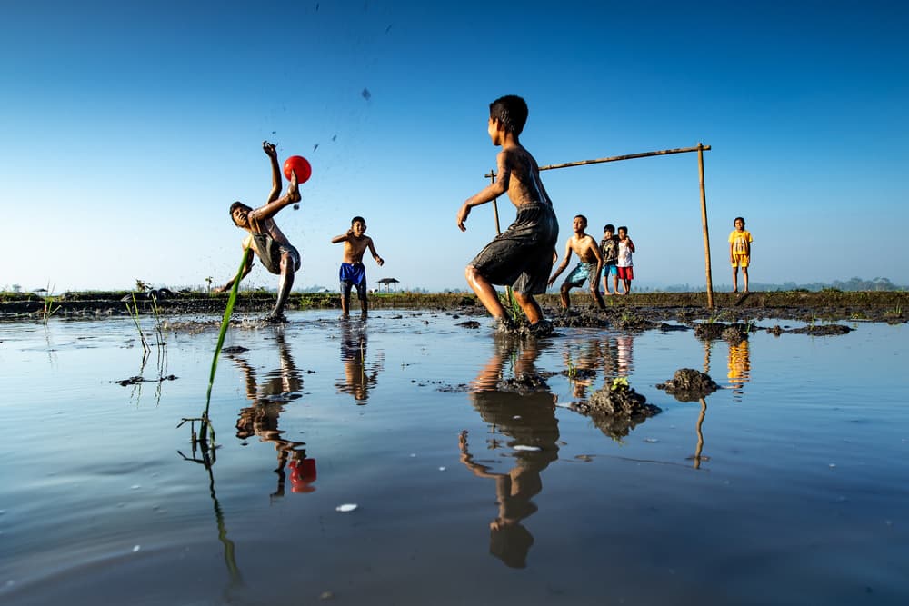 Muddy Soccer Splash by Prianto Puji Anggriawan — canvas wall art